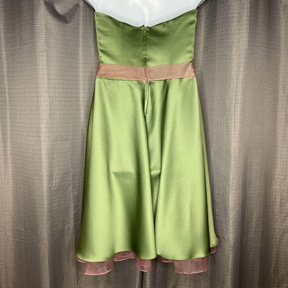 Alfred Angelo Strapless Dress Green & Pink  size 14 - Picture 8 of 11